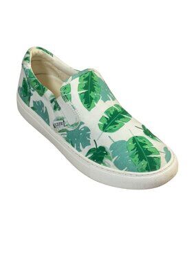 J.Crew Womens Tropical Leaf Print Canvas Slip-On Sneakers